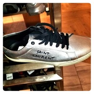 YSL: Matte Silver Sneaker